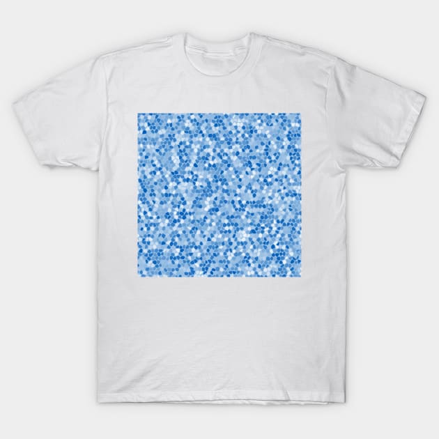 Blue Shades Mosaic Pattern T-Shirt by John Uttley